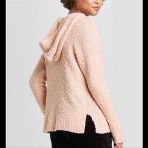 A New Day popcorn pullover sweater, hooded, blush size XS